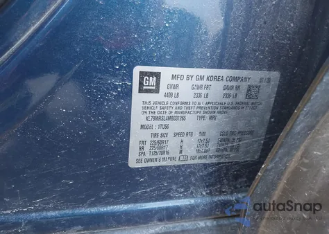 2021 Chevrolet Trailblazer Awd Lt from USA, damaged, VIN KL79MRSL4MB031265